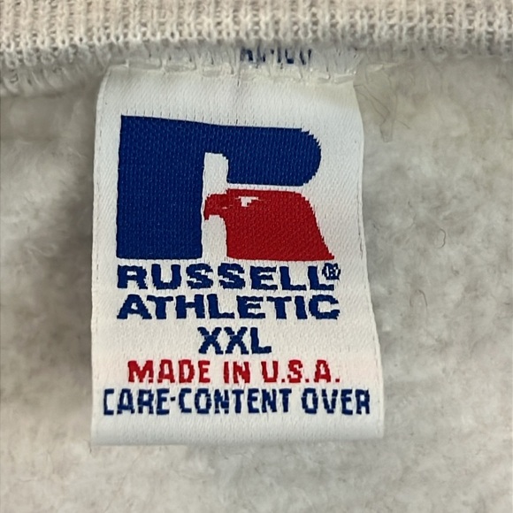 Vintage 90’s Russell Athletic Crewneck Sweatshirt Gray Cotton Blend USA XXL - Picture 3 of 8